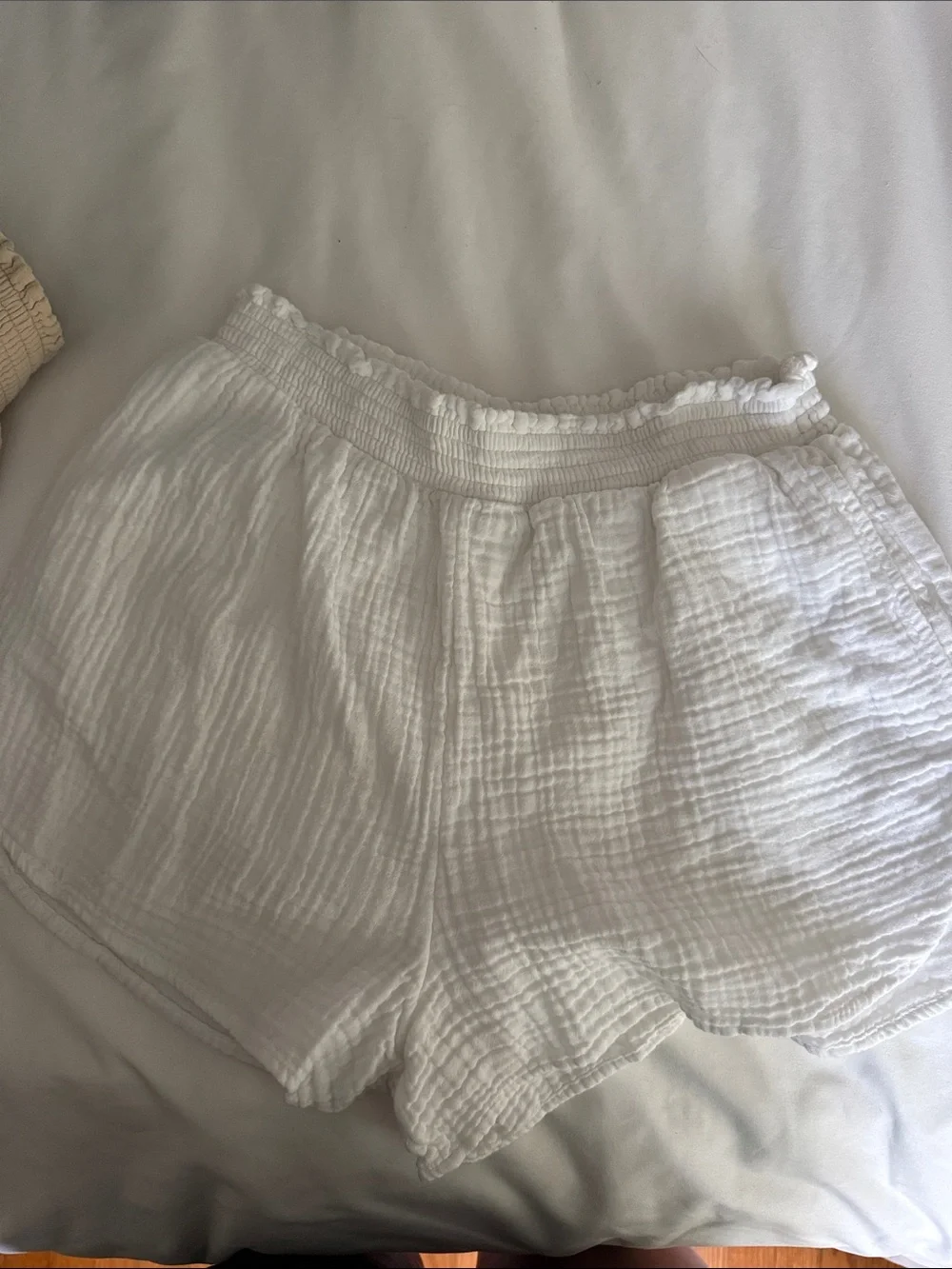 Aerie Cotton Gauze Elastic Waist Shorts Bundle in White, Beige, Black